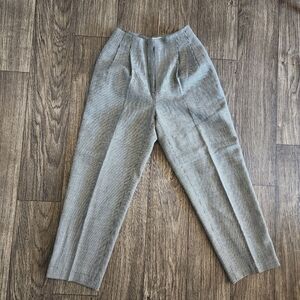 Vintage Valerie Stevens Pure Wool Plaid Herringbone Trouser Pants Size 6